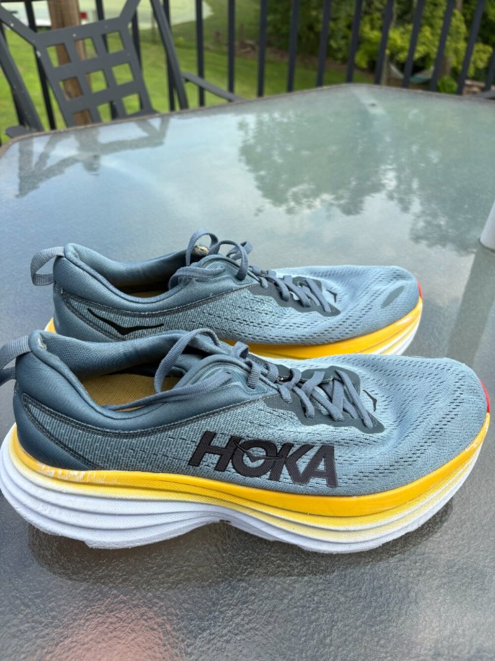 Hoka One One Bondi 8 Goblin Blue Mountain Spring Running Men 10 D Pre-Owned - Picture 4 of 9